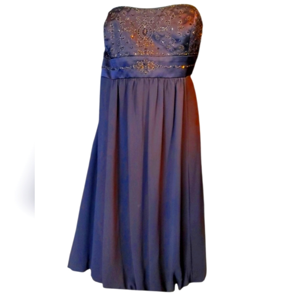 New David's Bridal Strapless Brown Truffle Dress It has straps in case you want